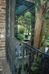Cast iron railings on the Bellingrath Home, salvaged from the Southern Hotel in downtown Mobile before it was demolished in 1934.