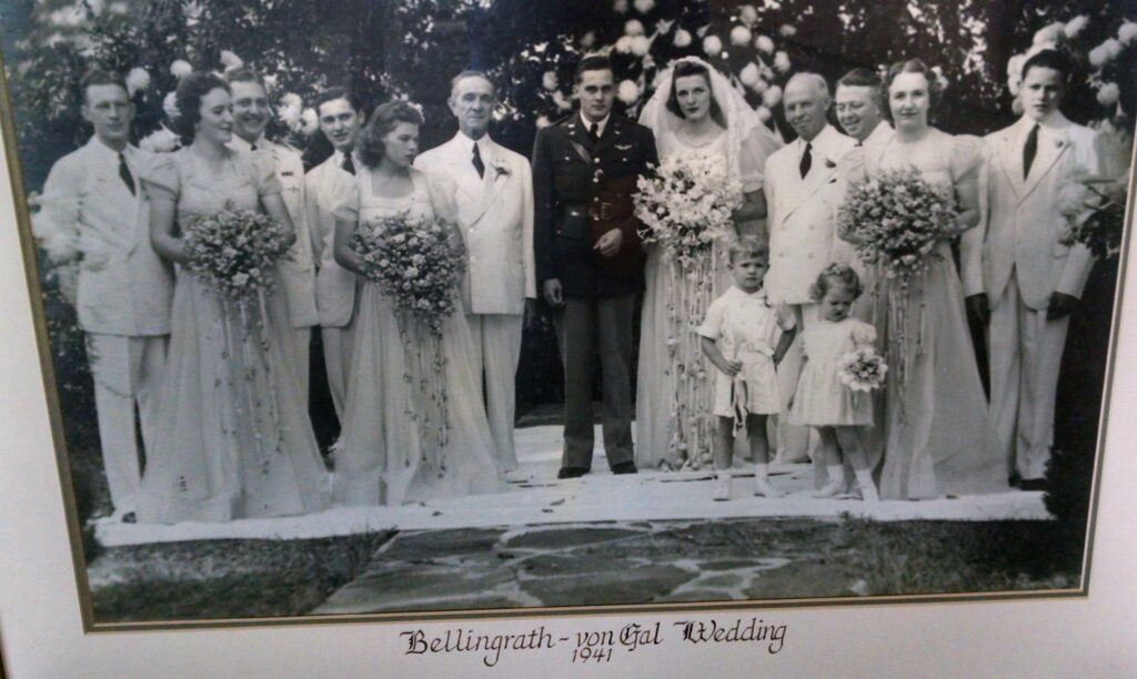 Walter Bellingrath is shown with his niece, Suzanne Bellingrath von Gal, and her new husband, George Edward von Gal Jr., on their wedding day, Sept. 26, 1941.